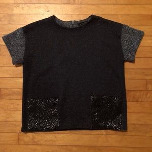 Banana Republic Tweed and Sequin Tee